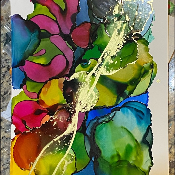 Original one of a kind Alcohol ink - Picture 2 of 2